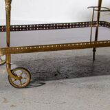 Desserte en acajou et laiton vers 1950