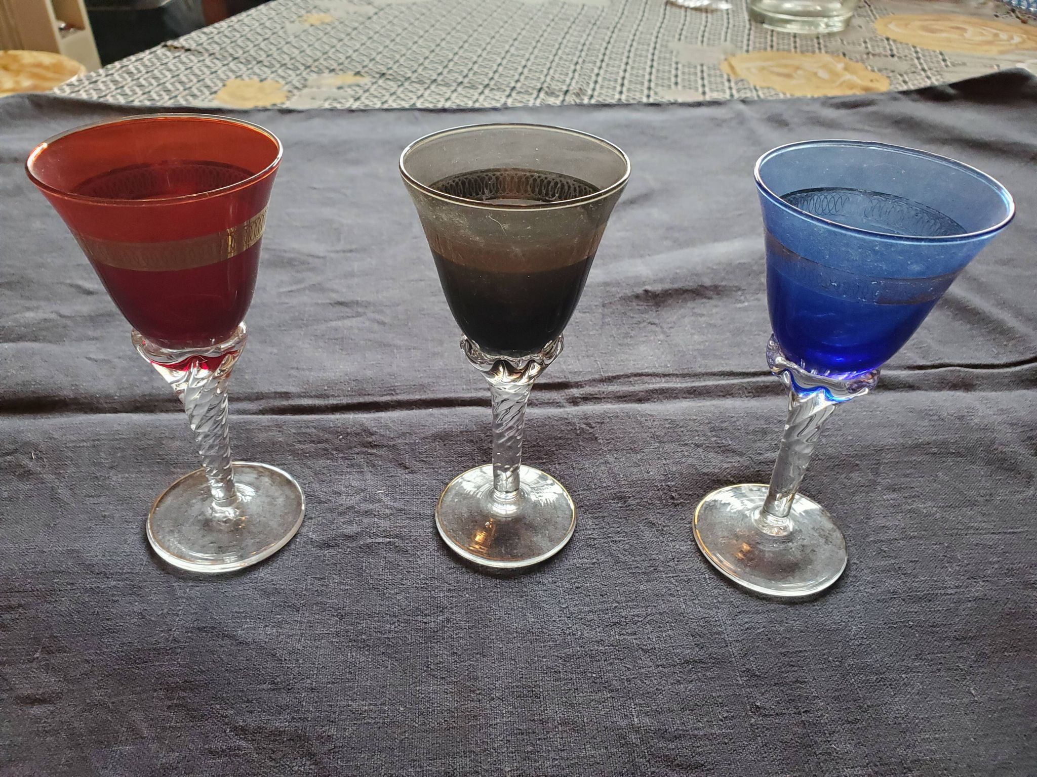 3 verres cristal