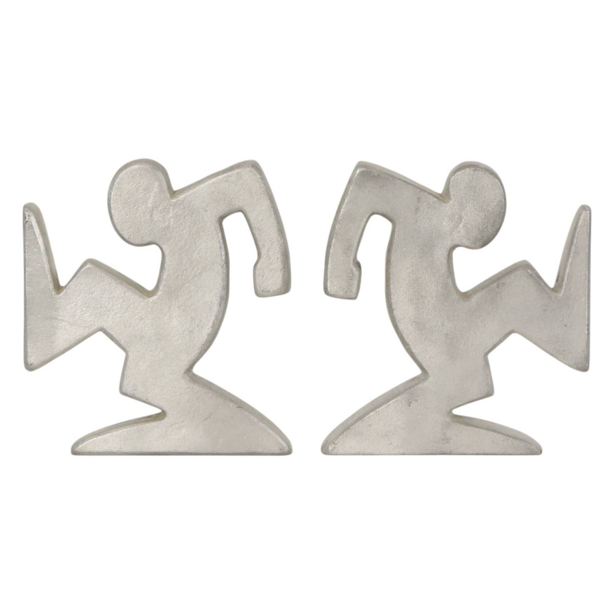 Designer Metal Bookends – La Linea (Osvaldo Cavandoli)