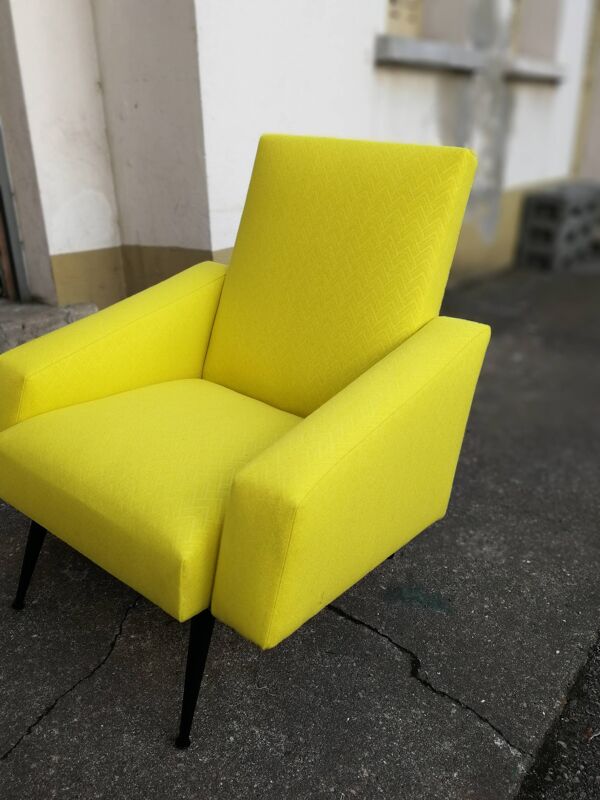 Fauteuil vintage pieds compas