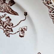 Ironstone dessert plates, poppies