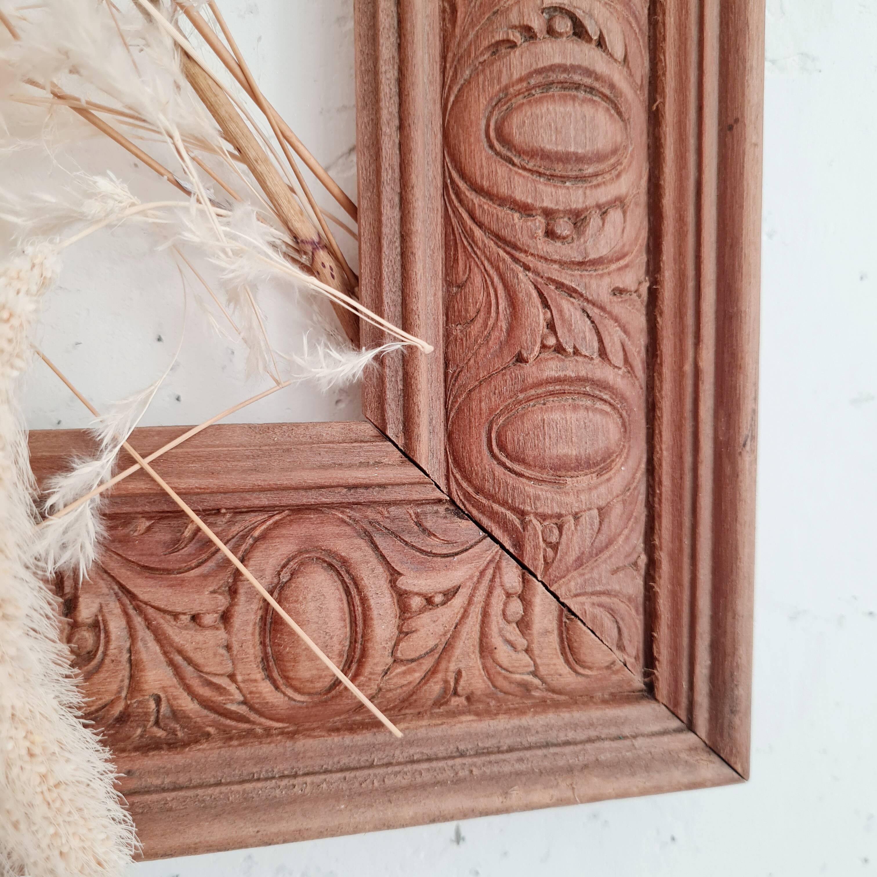 Antique carved wooden frame 64 x 54
