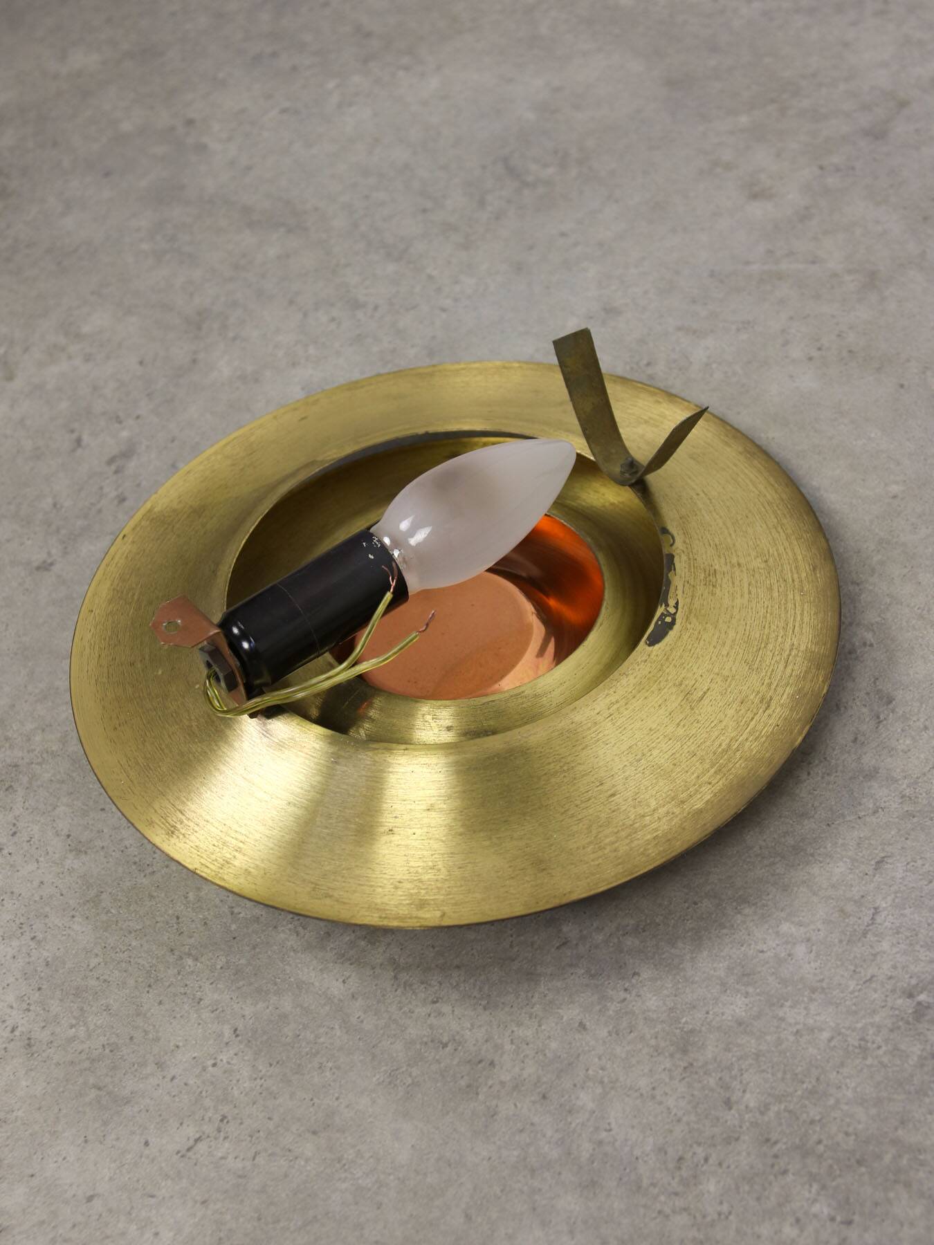 Mid-Century Cascading Wall Lamp in Brass and Copper, 1950s