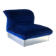 Stainless steel and royal blue velvet armchair, France, 1970s