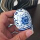 Vintage blue porcelain salt and pepper shakers