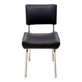 Vintage Leather Chair with Chrome Legs, 1970s, Czechoslovakia