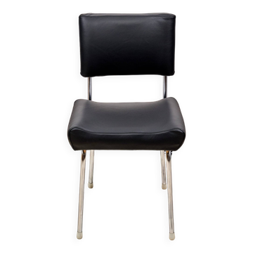 Vintage Leather Chair with Chrome Legs, 1970s, Czechoslovakia
