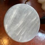 Patinated wooden pedestal table