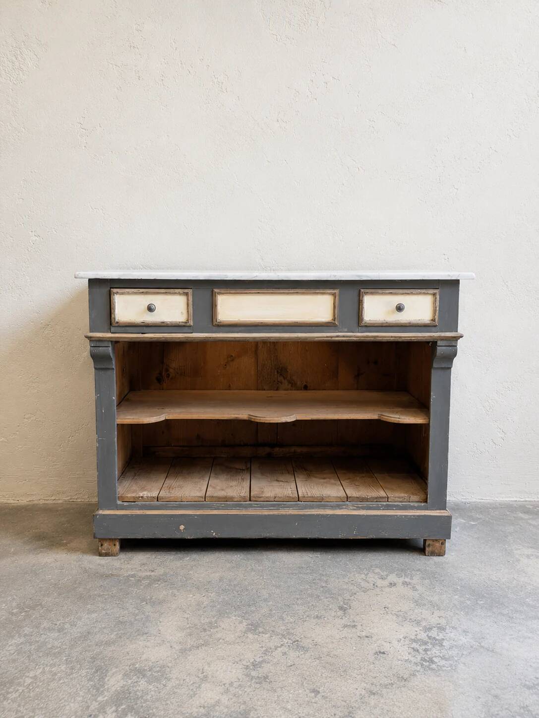 Bathroom furniture wood & marble vintage antique