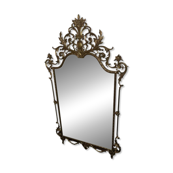 Magnifique miroir en laiton baroque — Beyit