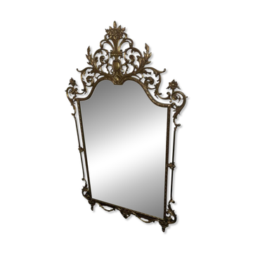 Magnificent baroque brass mirror.