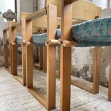 Set of 6 oak chairs with armrests Ate Van Apeldoorn