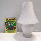 Postmodern White Murano Glass Table Lamp with a Pink Marble Effect, Italy