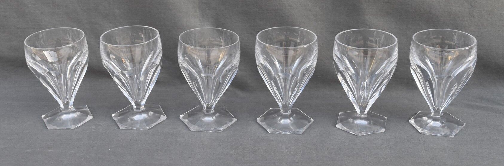 6 glasses in Porto or crystal digestive with slices cut St. Louis