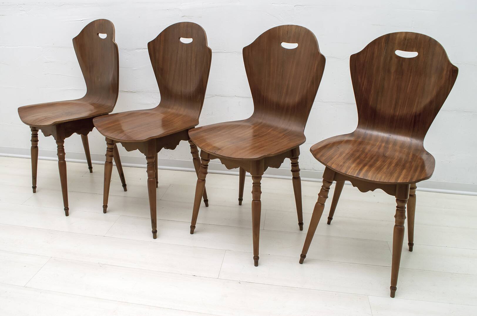 After Carlo Ratti Mid-Century Modern Italian Bentwood Chairs, 1950s