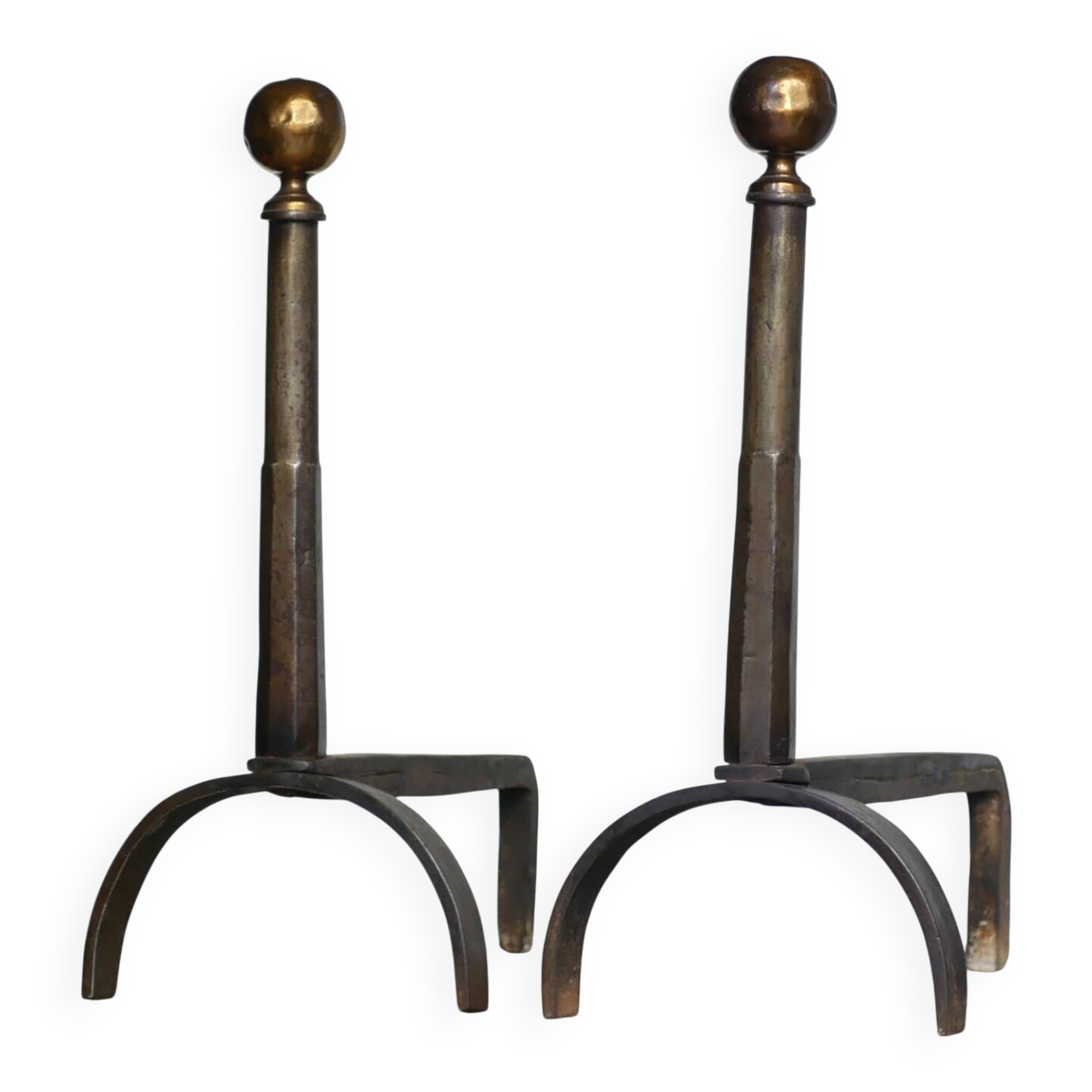 Monumental chenets for fireplace - Italian production - Minimalist design