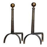 Monumental chenets for fireplace - Italian production - Minimalist design