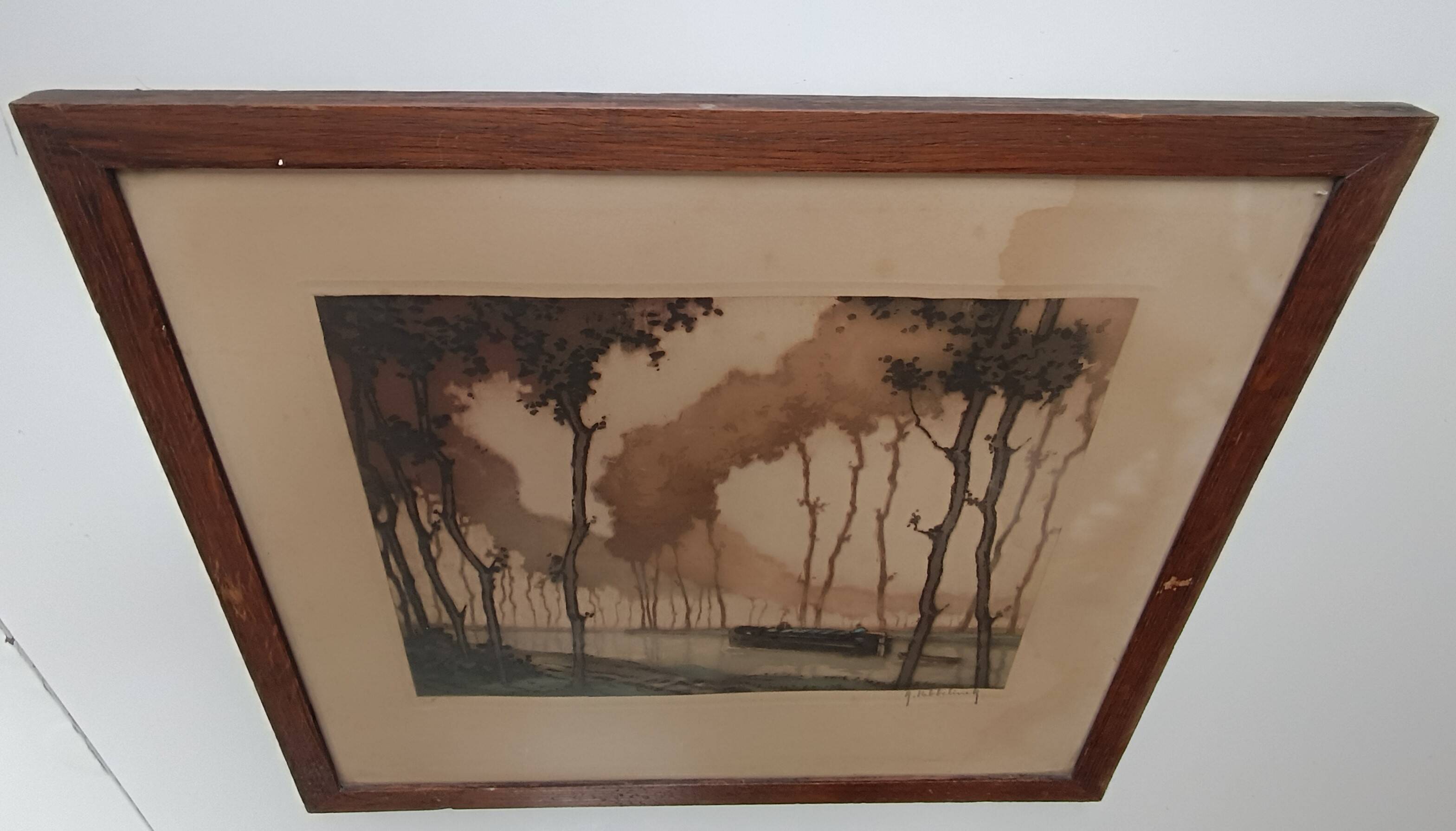 Roger hebbelinck landscape original lithograph signed and numbered 11/350