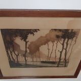 Roger hebbelinck landscape original lithograph signed and numbered 11/350