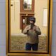 Black and gold art deco contemporary mirror - 81.5cm x 61.5cm