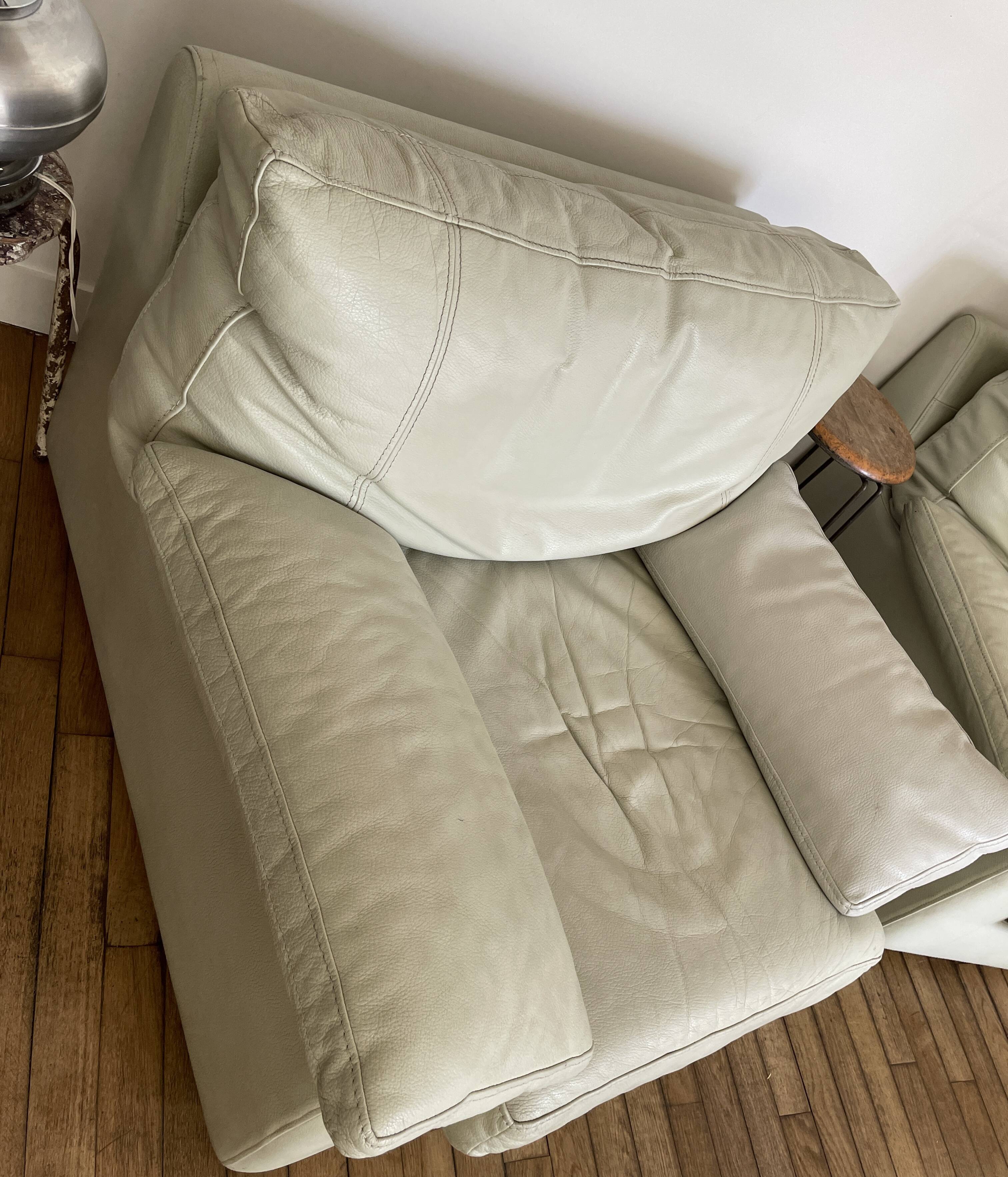 Steiner Paris white leather armchair