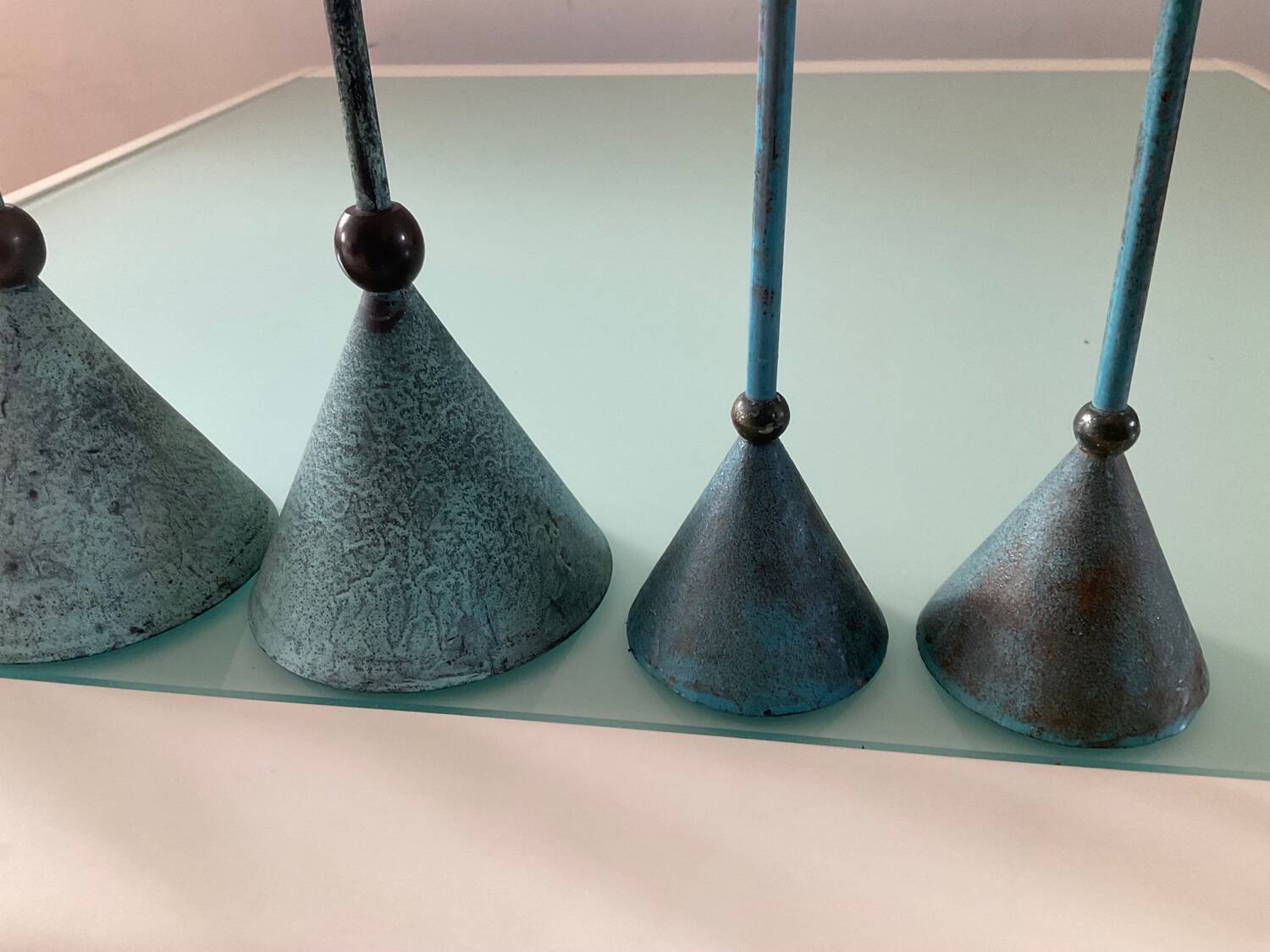 Set of 5 vintage metal candle holders