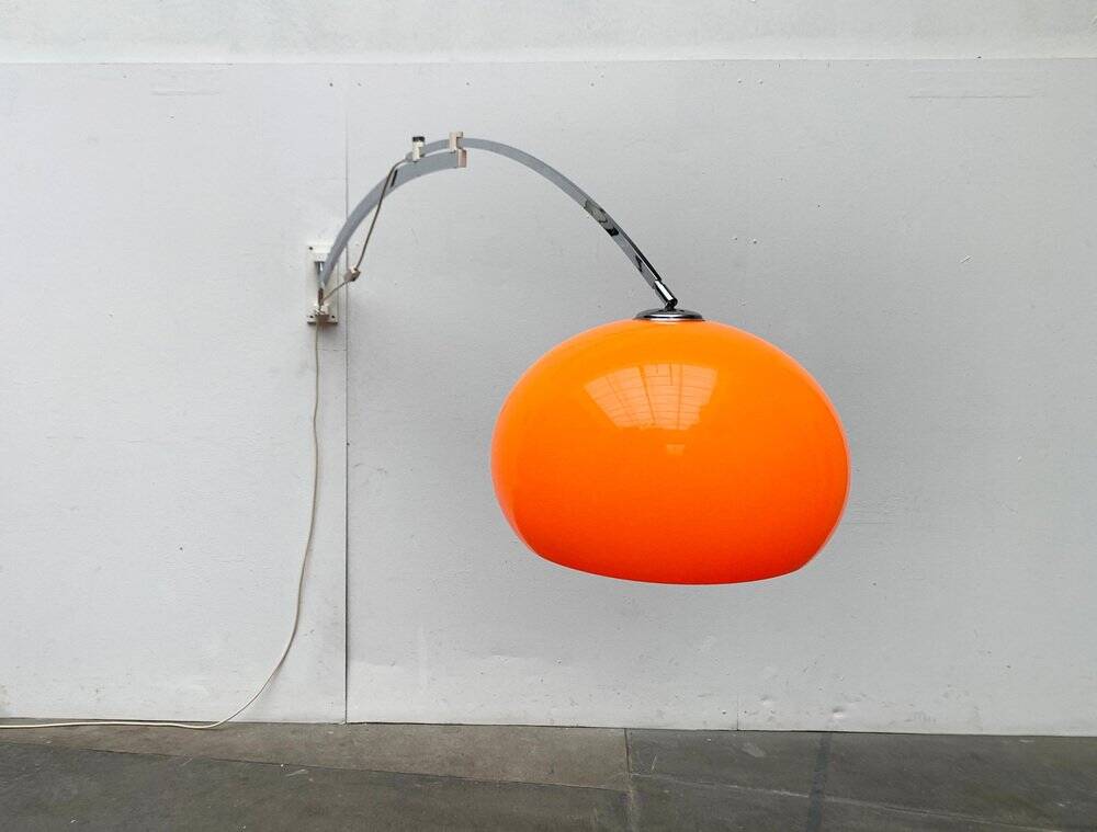 Mid-century space age extendable arc wall lamp, 1960s