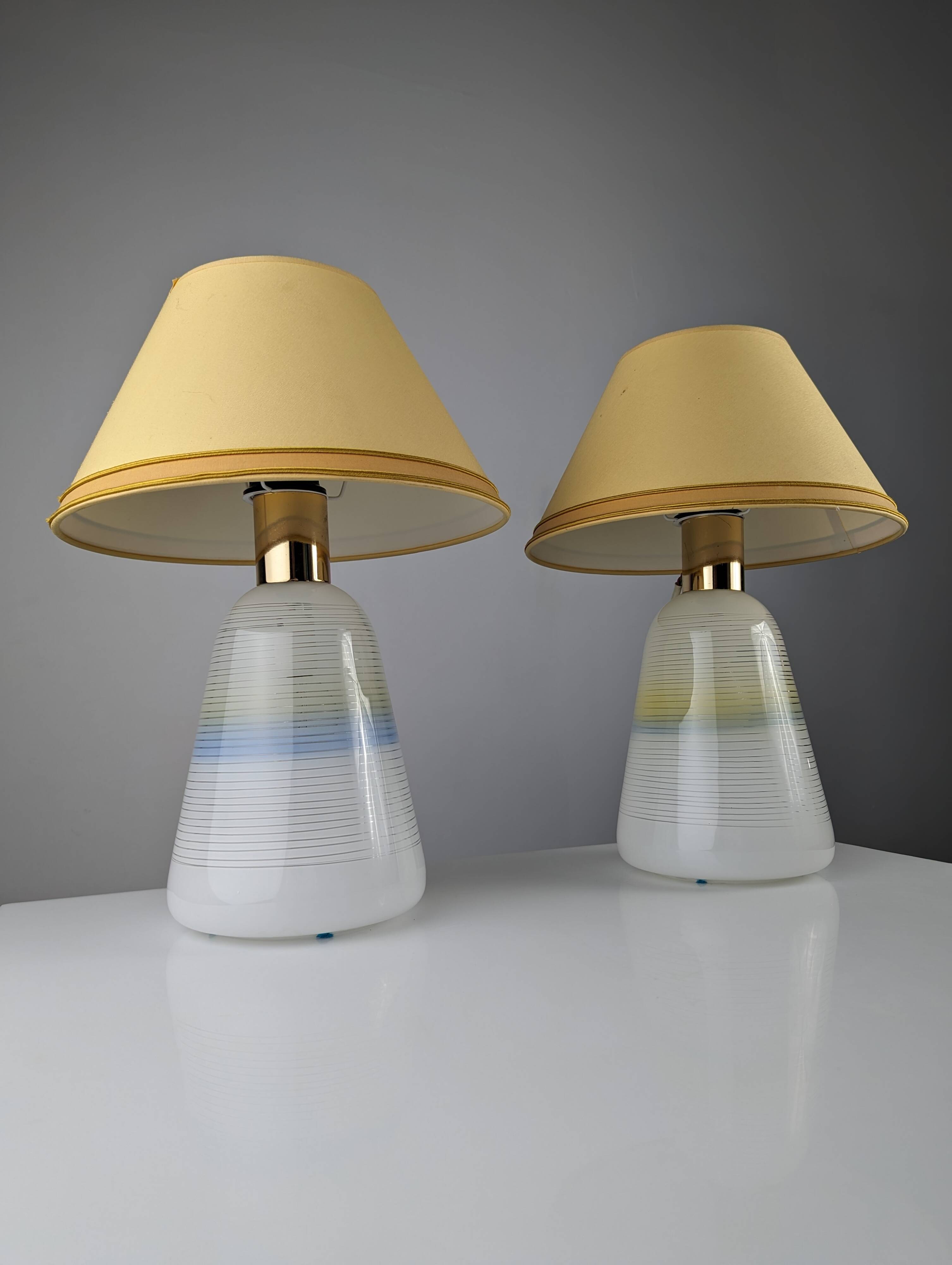 Pair of Italian glass lamps 1970s