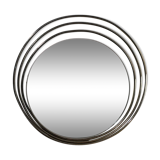 70's chrome round mirror - 64cm
