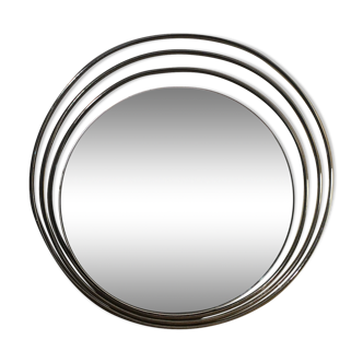 Miroir rond chrome années 70 - 64cm