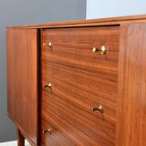 Midcentury 'Wrighton' walnut and brass sideboard
