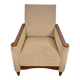 Pair of armchairs in carved wood and vintage fabric