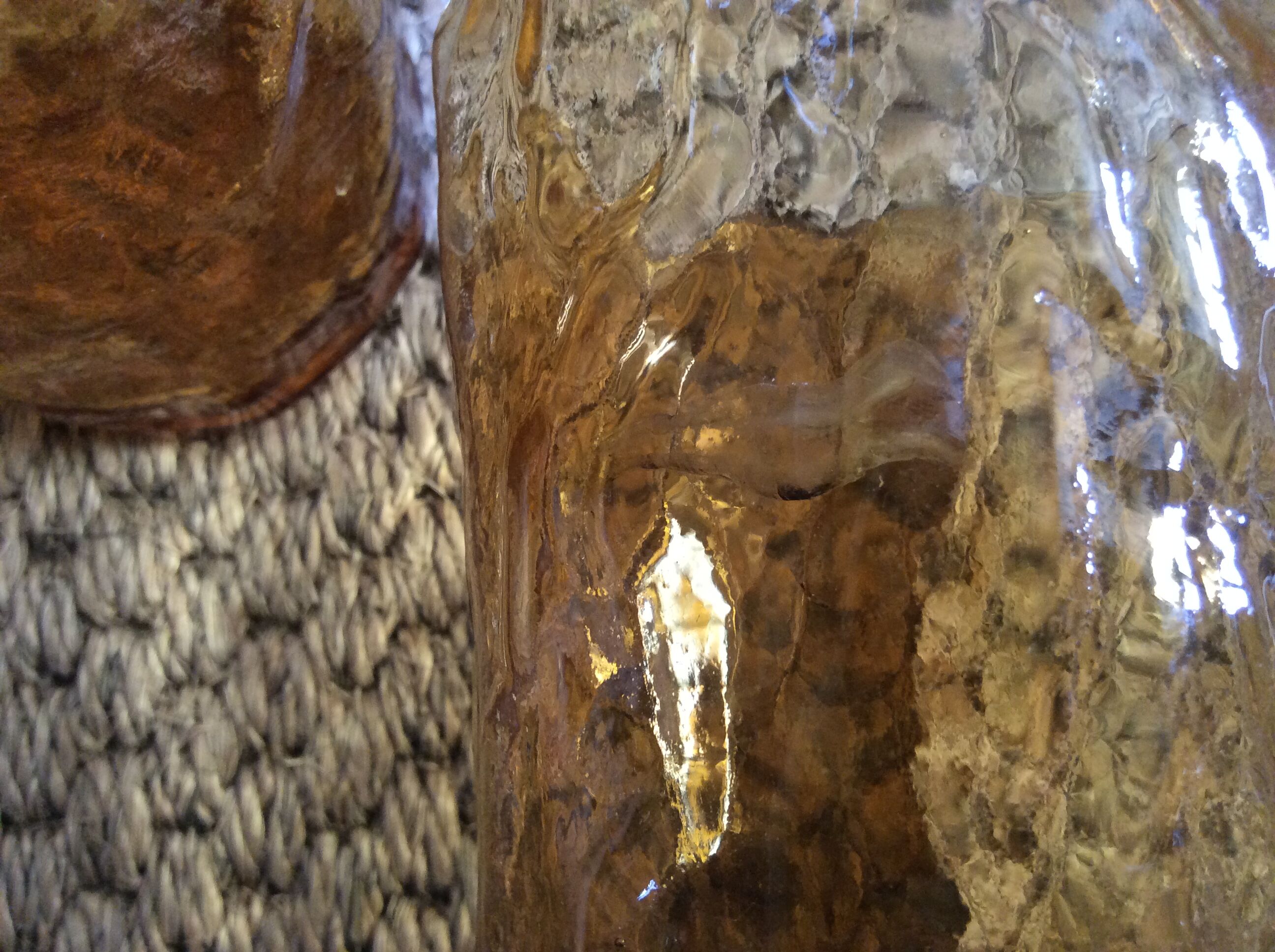 Series of 6 amber glasses