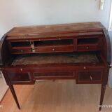 Cylinder desk with display case