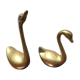 Pair of brass swans