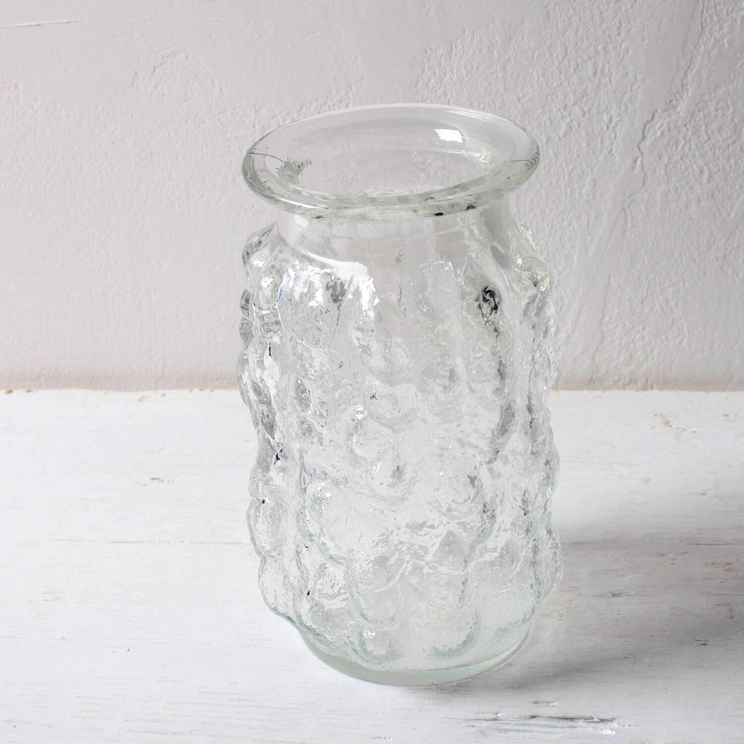 Vintage Pressed Glass Bubble Vase: Vladislav Urban Design, Czech Republic
