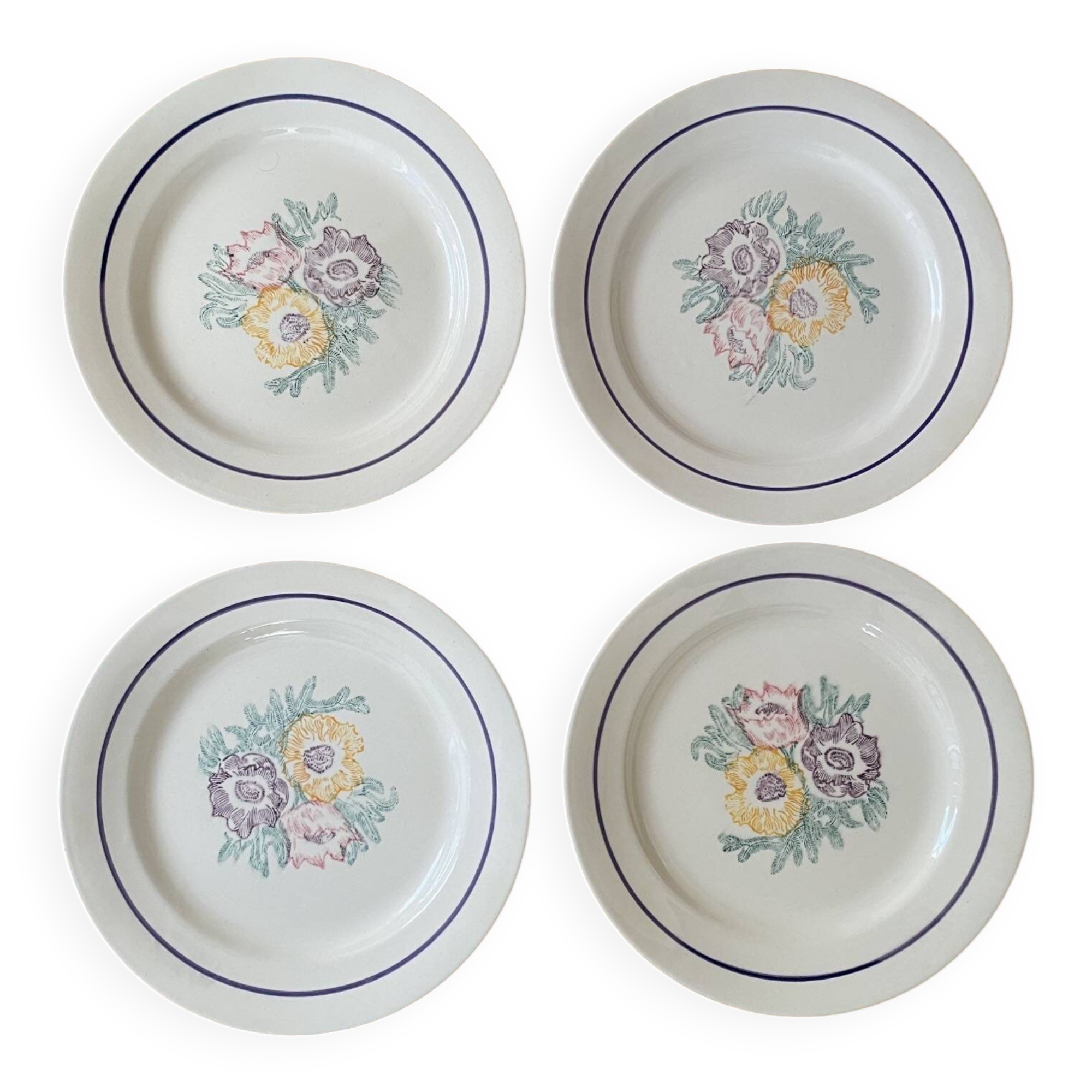 4 antique flat plates from ADP manufacture
