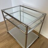 USM Haller Glass and Light Grey 2/2 Side Table