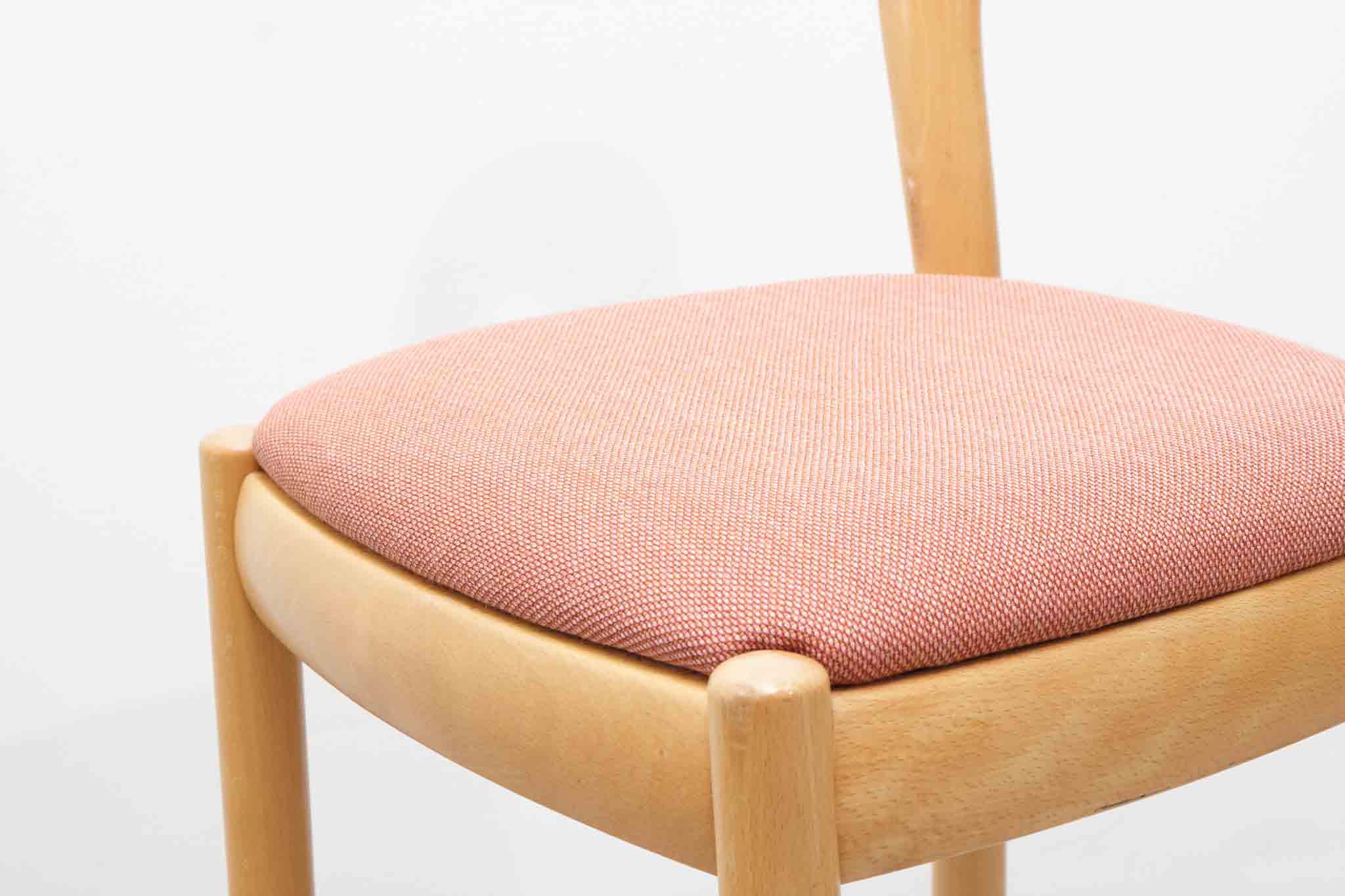 Bruno Rey style high chair in pale red and beech