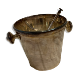 Silver metal ice bucket