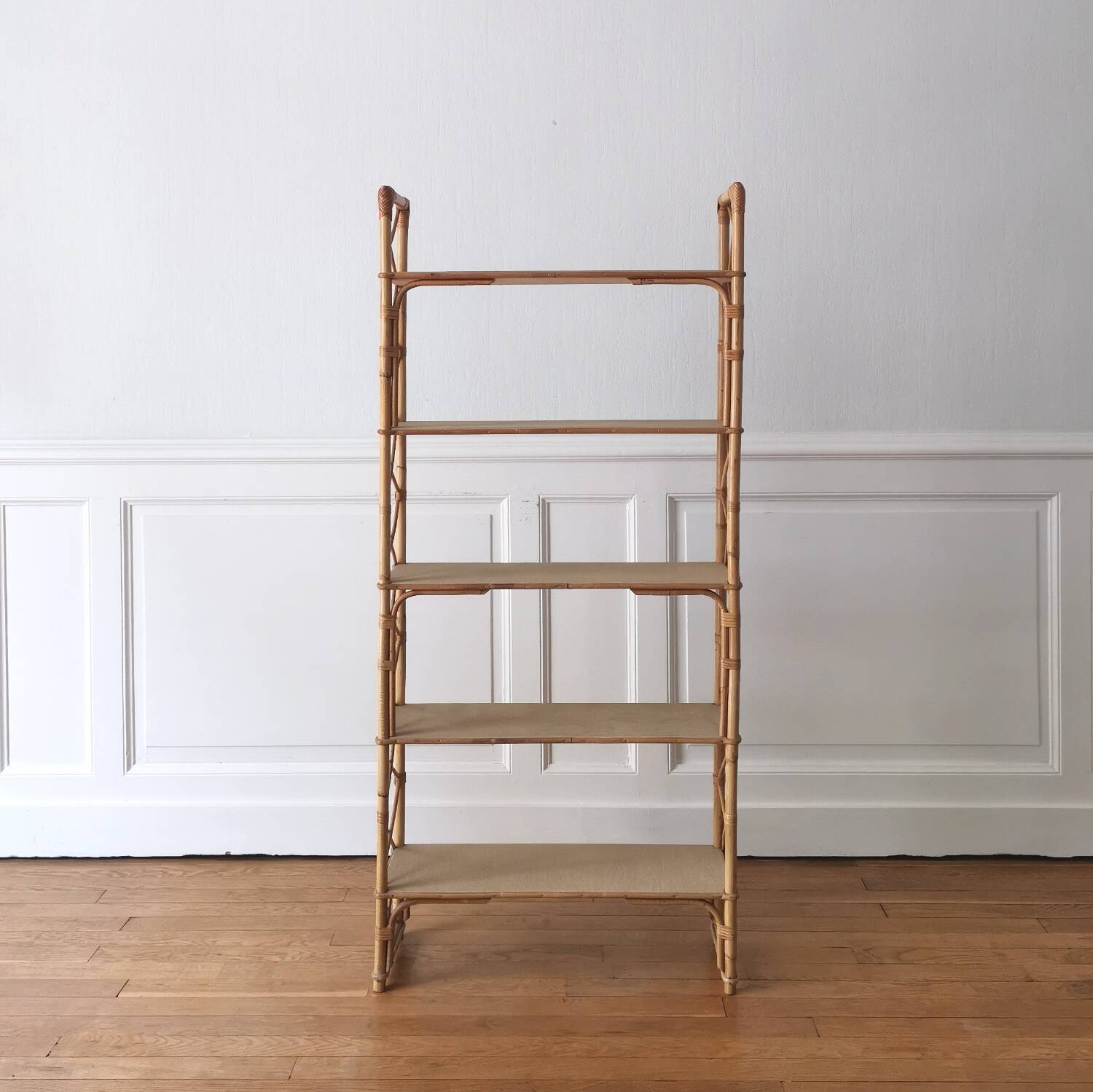 vintage rattan shelf