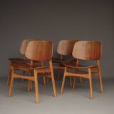 Model 155 Shell Chairs by Børge Mogensen for Søborg Møbelfabrik. Denmark