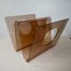 Magazine rack in plexiglas smoked 70s
