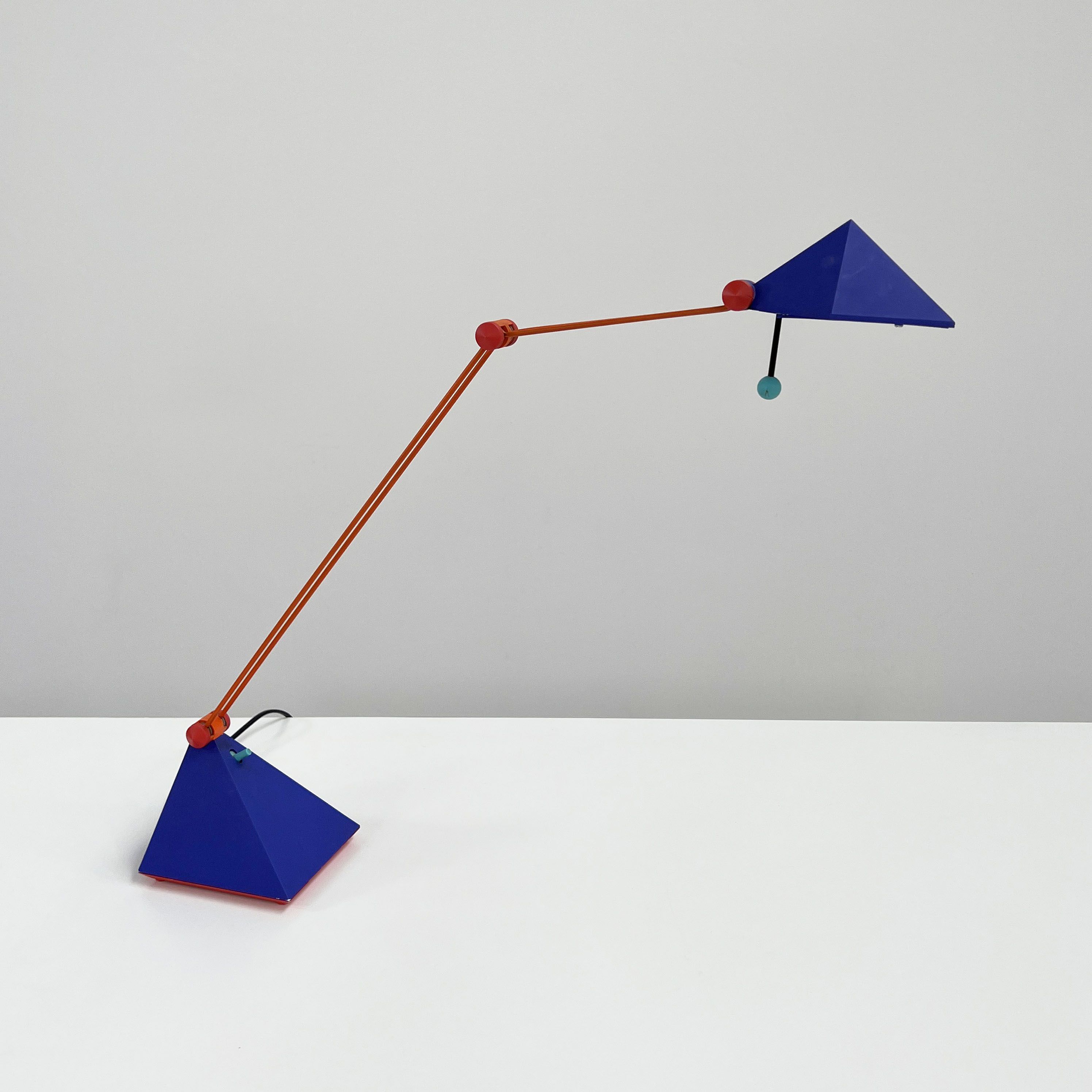 Blue desk lamp by Lungean & Pellmann for Brilliant Leuchten Germany, 1980