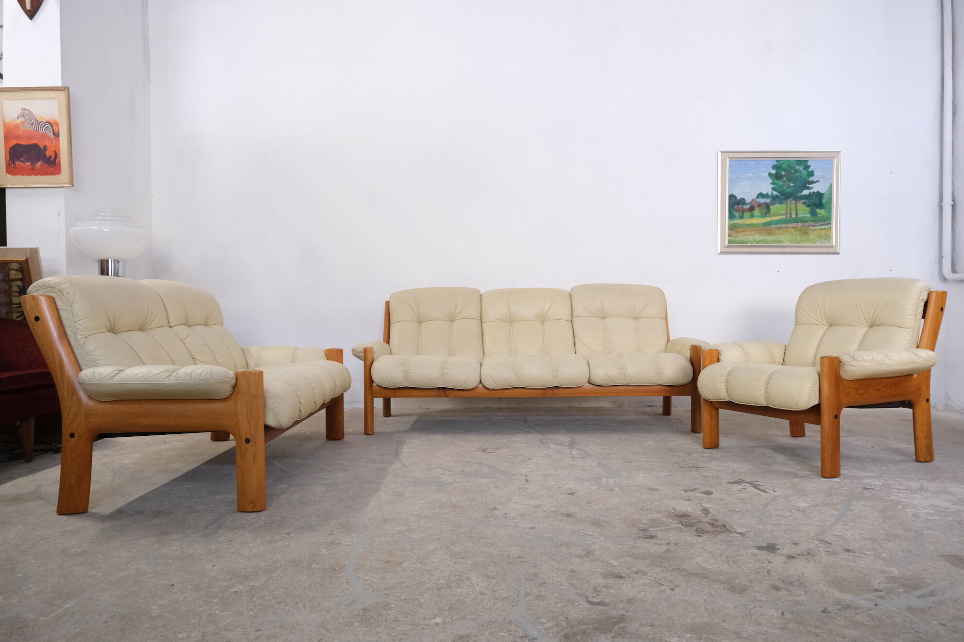 Leather Living Room Set model Montana by Ekornes, 1970's