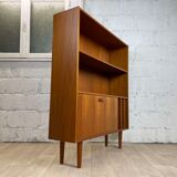 Scandinavian bookcase signed Clausen & Vintage teak sound, 60s