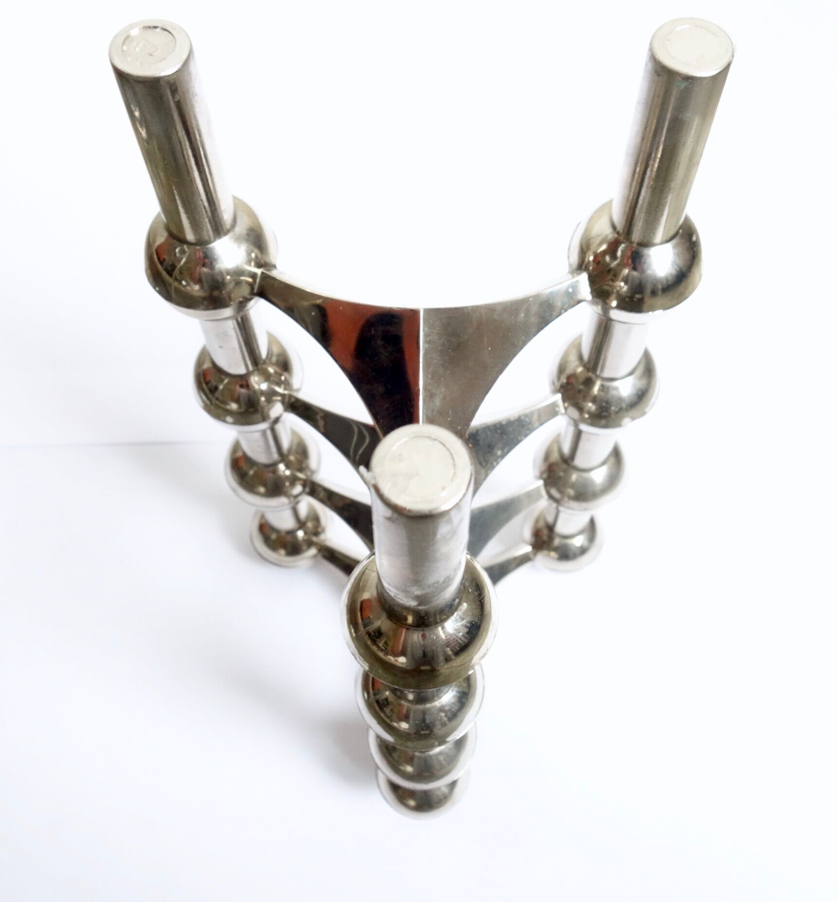 Candlesticks modular S22 by Caesar Stoffi & Fritz Nagel for BMF 1970 s, Set of 4