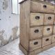 1950s pine workshop cabinet with drawers