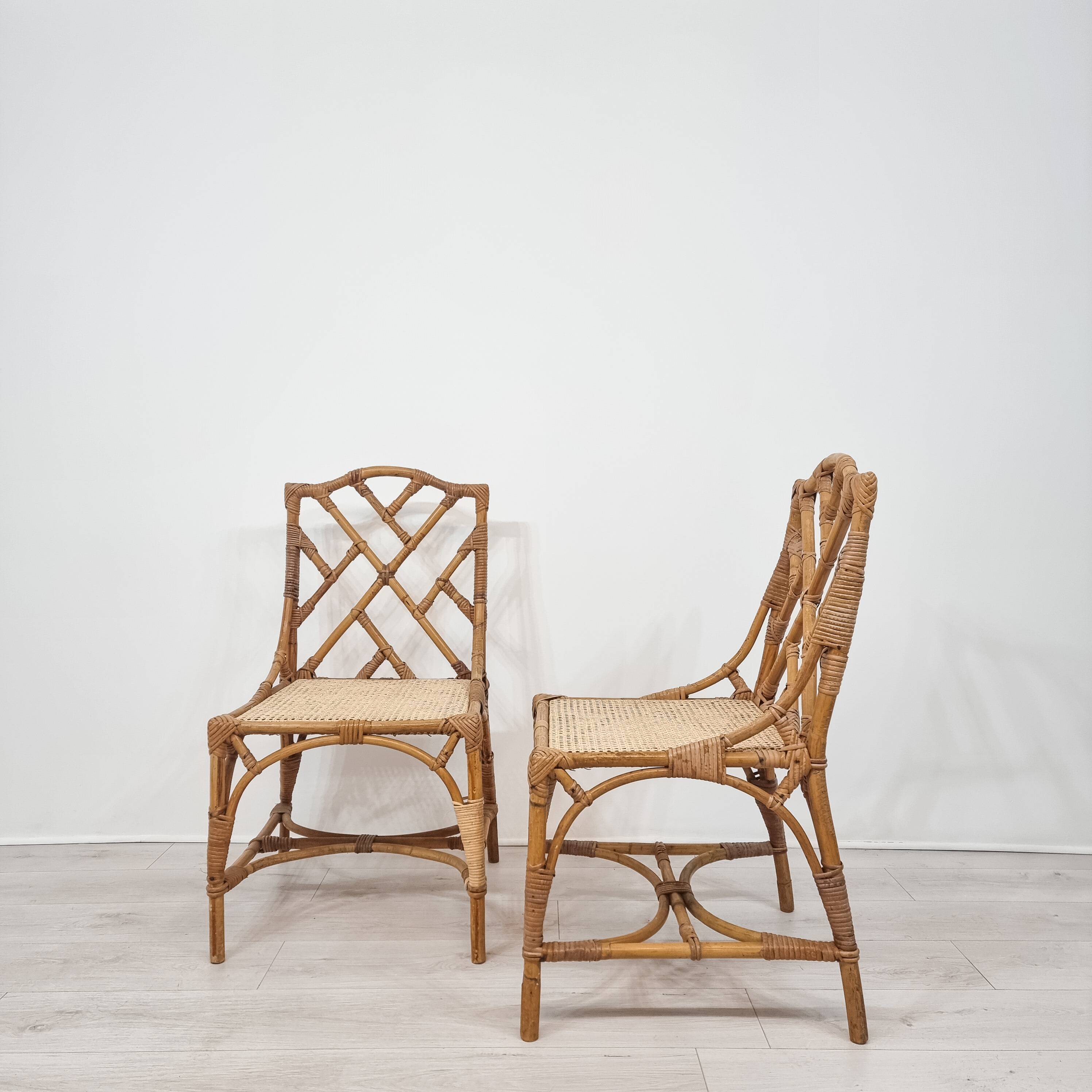 Wicker chairs attributed to Dal Vera, 1970