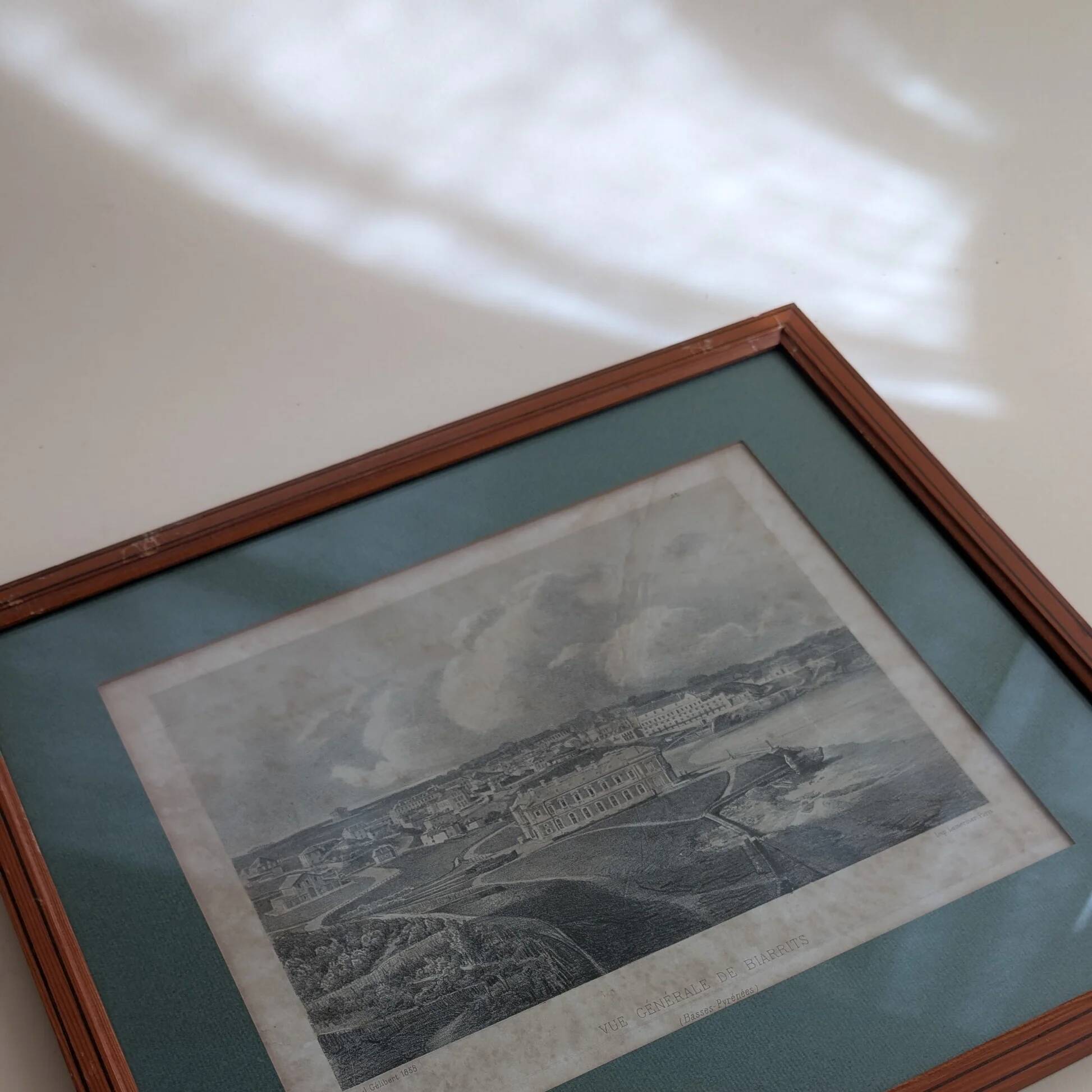 Engraving Biarritz - "General view of Biarritz - Basses-Pyrénées"